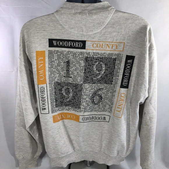 Vintage Woodford County Class of 1996 Sweater USA Made Bee Logo 90s Long Sleeve - Picture 3 of 12